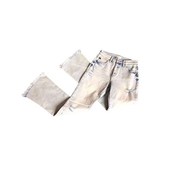 KanCan Light Wash Distressed Flare Jean - Picture 2 of 7